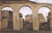 Jean Baptiste Camille  Corot Vu a travers les arcades de la basilique de constantin (mk11) oil on canvas